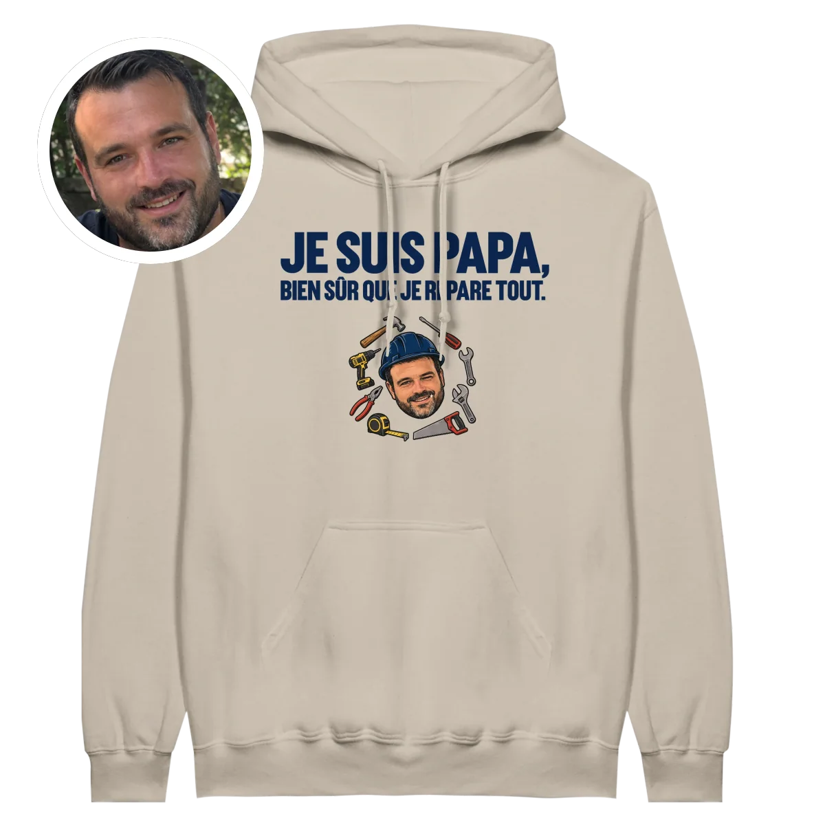Hoodie Je suis Papa, bien sûr que je répare tout