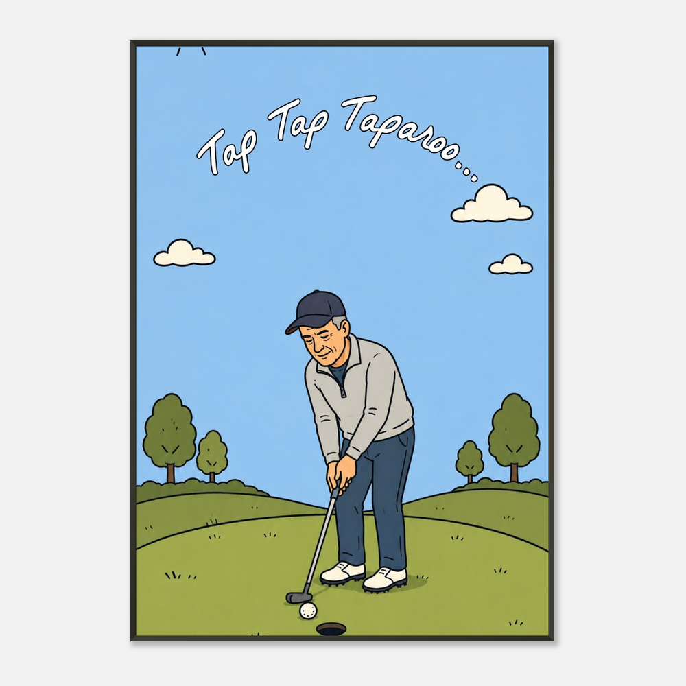 Premium Poster with Metal Frame Golfer Tap Tap Taparoo