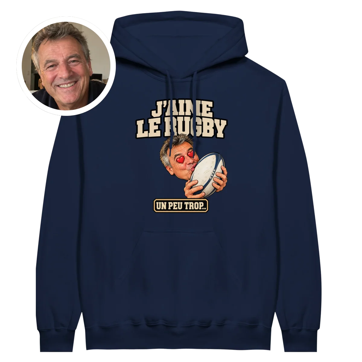 Hoodie Rugby Bisou Drôle - image 1
