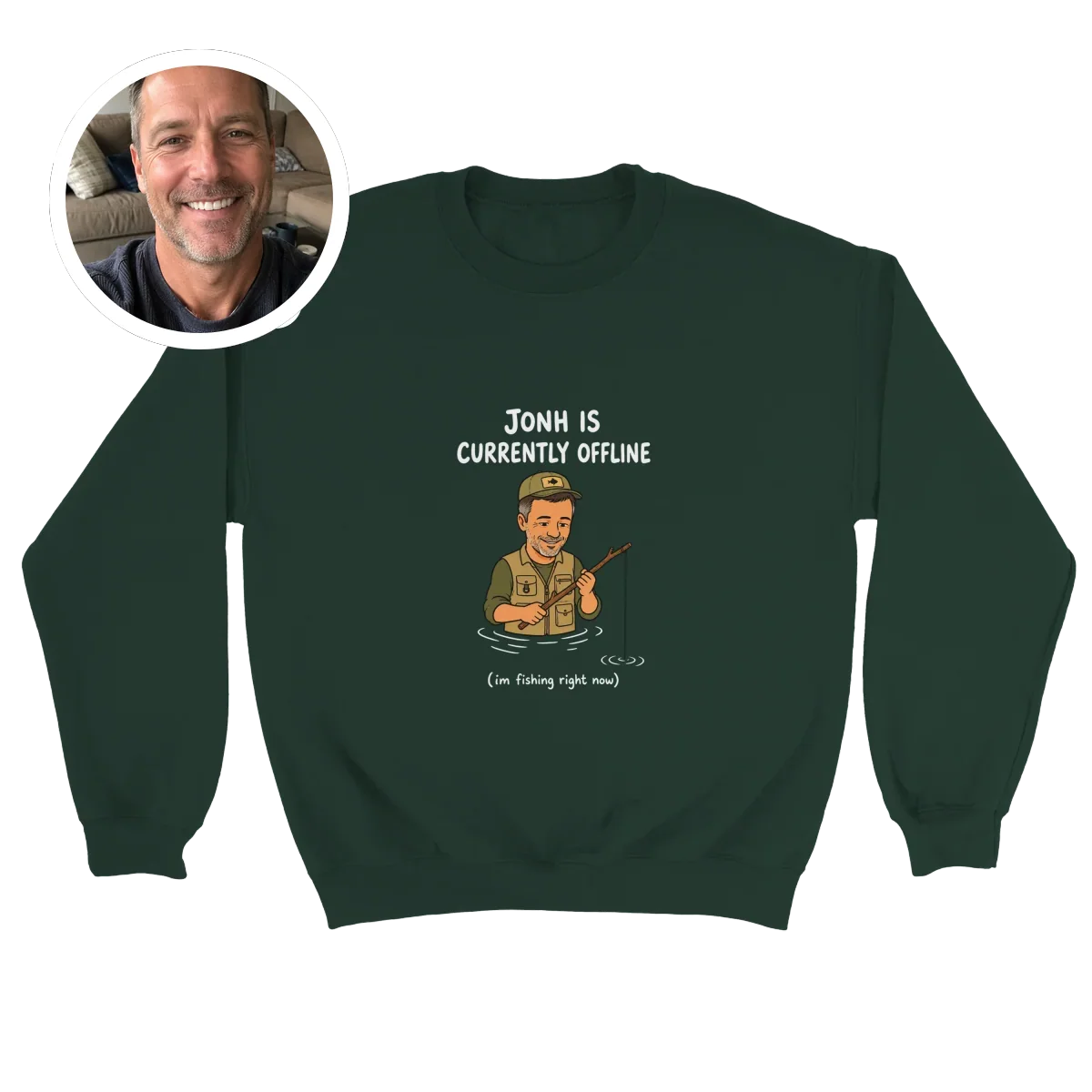 Currently Offline® I'm Fishing Crewneck