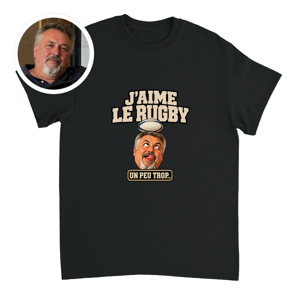 T-Shirt Rugby Bave Drôle - image 1