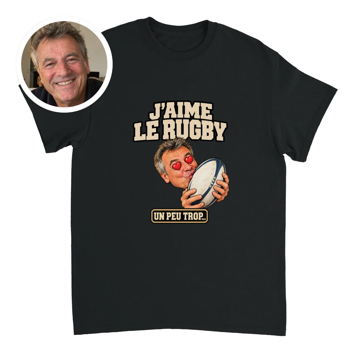 T-shirt Rugby Bisou Drôle - image 1