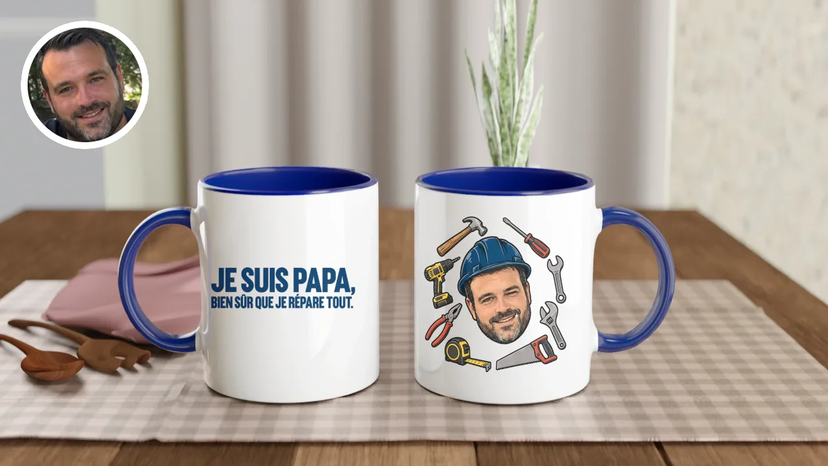 Mug Je suis Papa, bien sûr que je répare tout