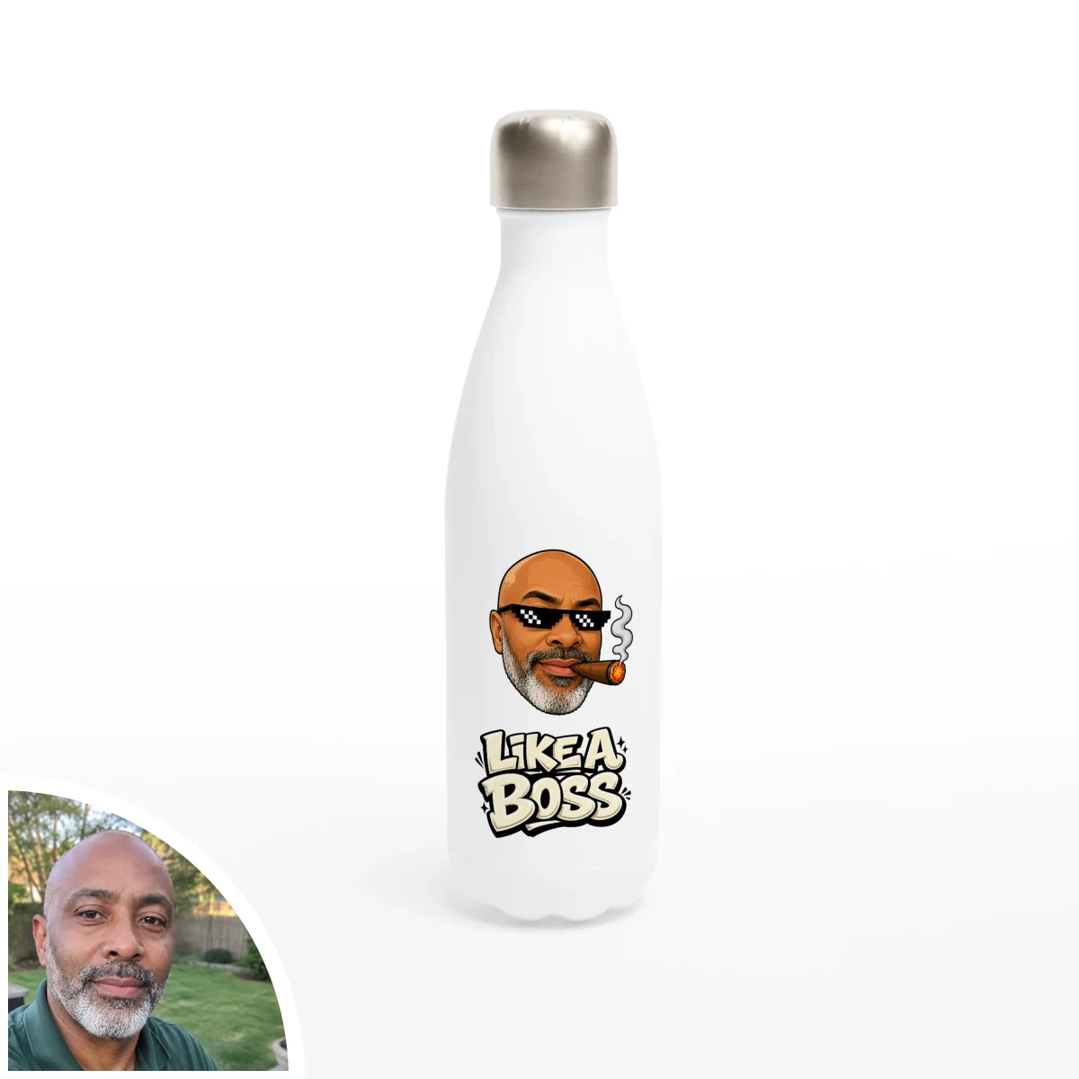 Stainless Steel Water Bottle - 17oz Like a BOSS - image 1