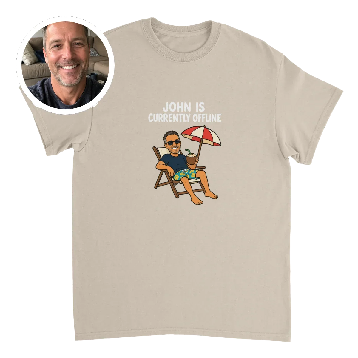 Currently Offline® Beach & Coconut T-Shirt
