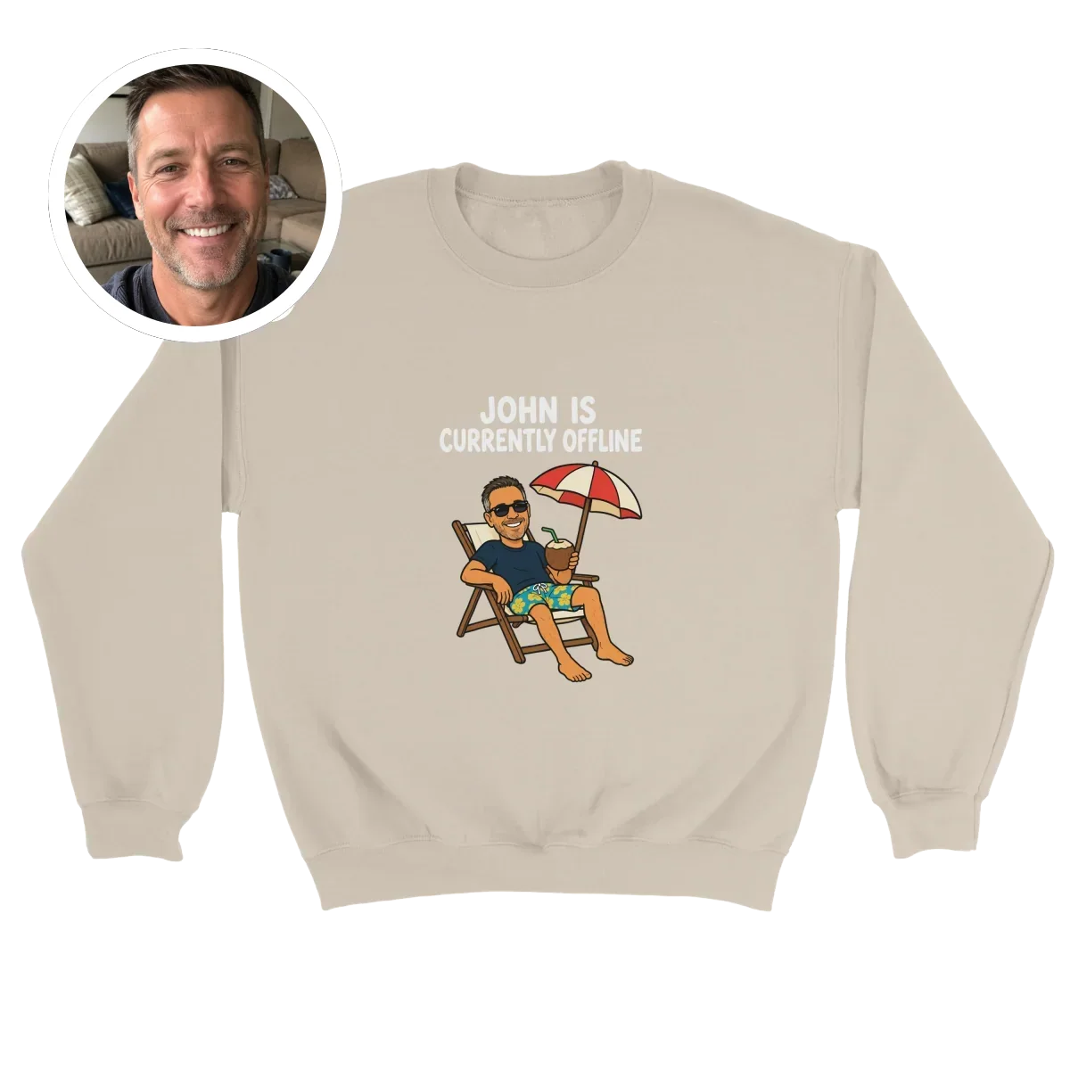 Currently Offline Beach & Coconut Crewneck - image 1