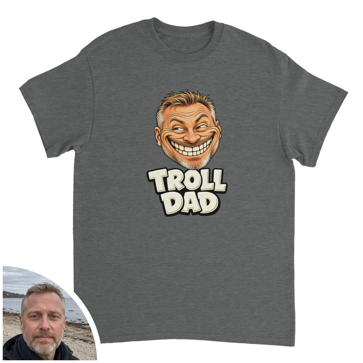Heavy Cotton T-Shirt Troll DAD - image 1