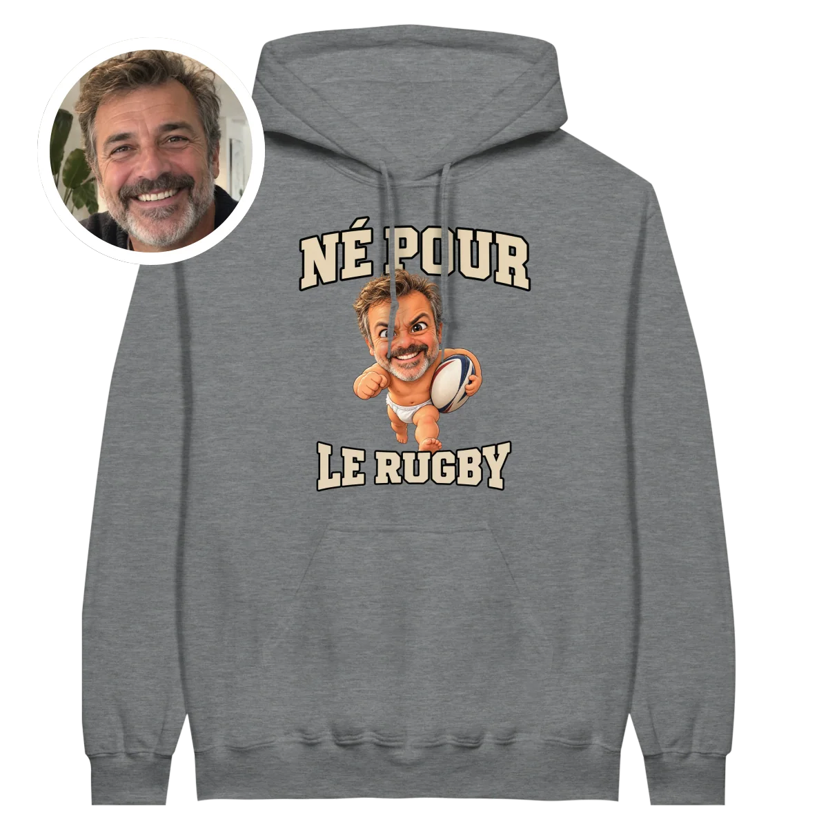Hoodie Né pour le Rugby - image 1