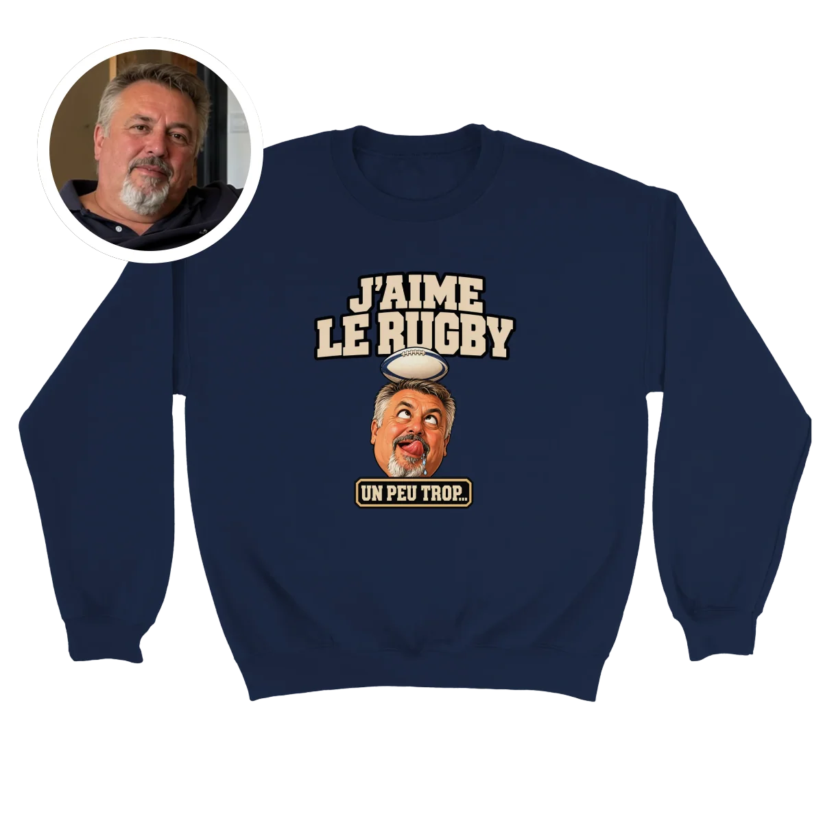 Sweatshirt Rugby Bave Drôle - image 1