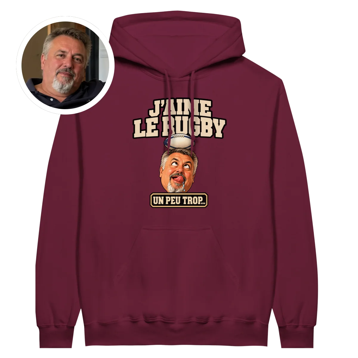 Hoodie Rugby Bave Drôle - image 1