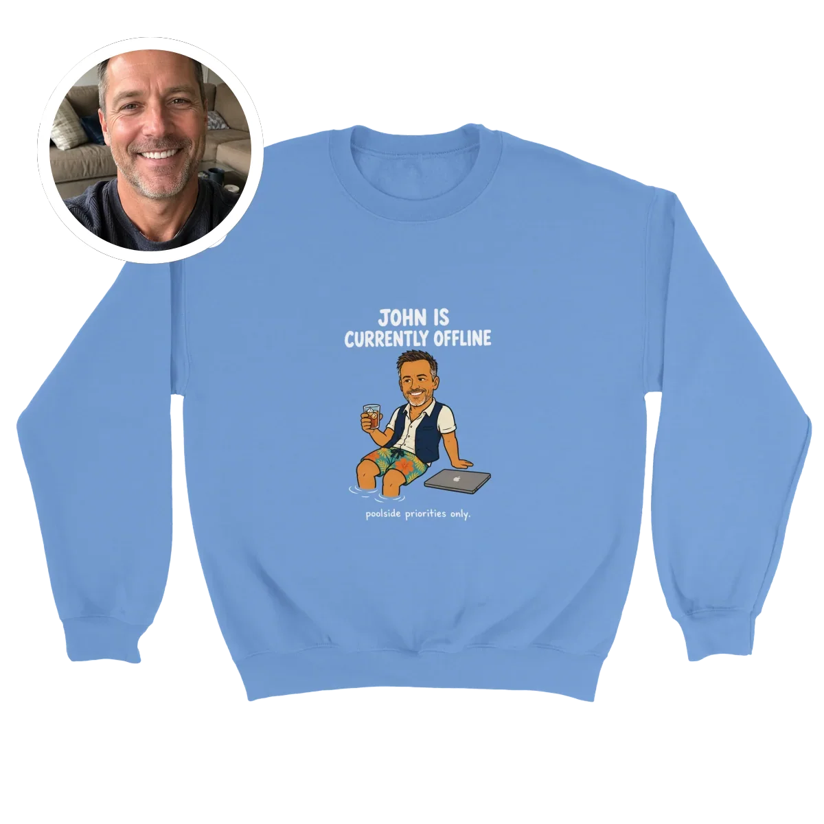 Currently Offline® By the Pool Crewneck