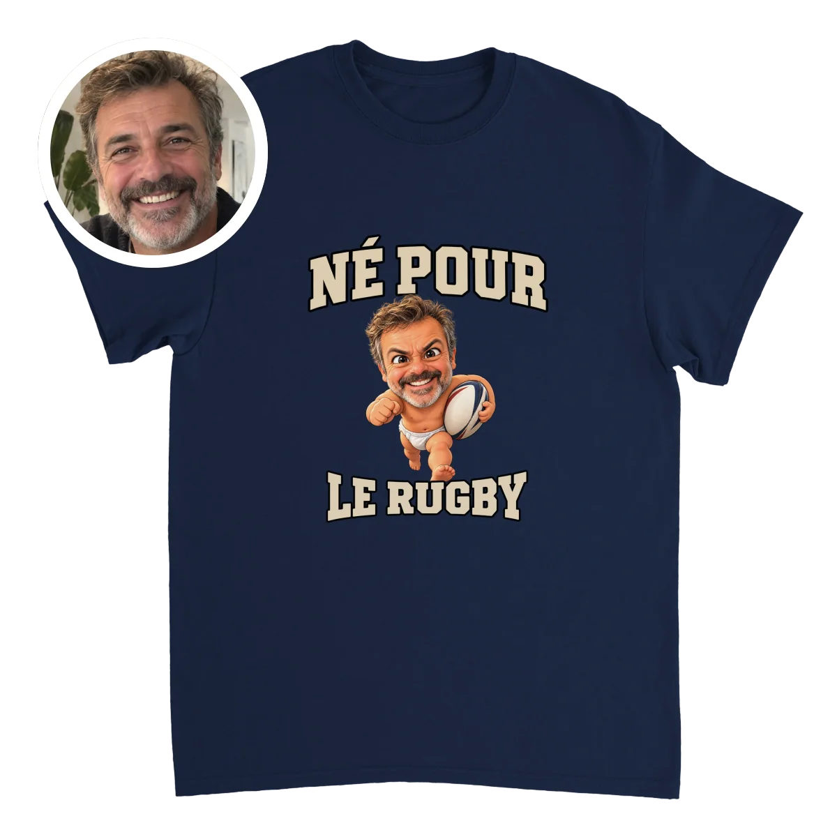 T-Shirt Né pour le Rugby - image 1