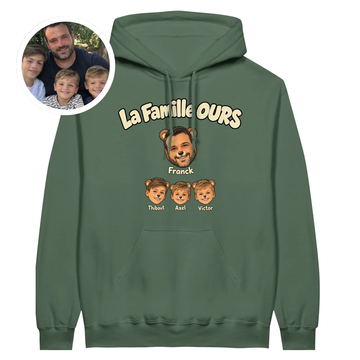 Hoodie Famille OURS