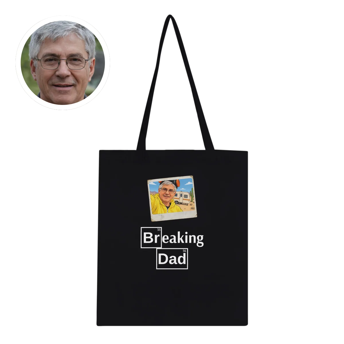 Tote bag Selfie 'Breaking Dad'