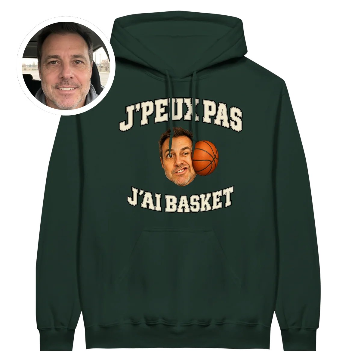 Hoodie 'J'peux pas, j'ai BASKET' - image 1