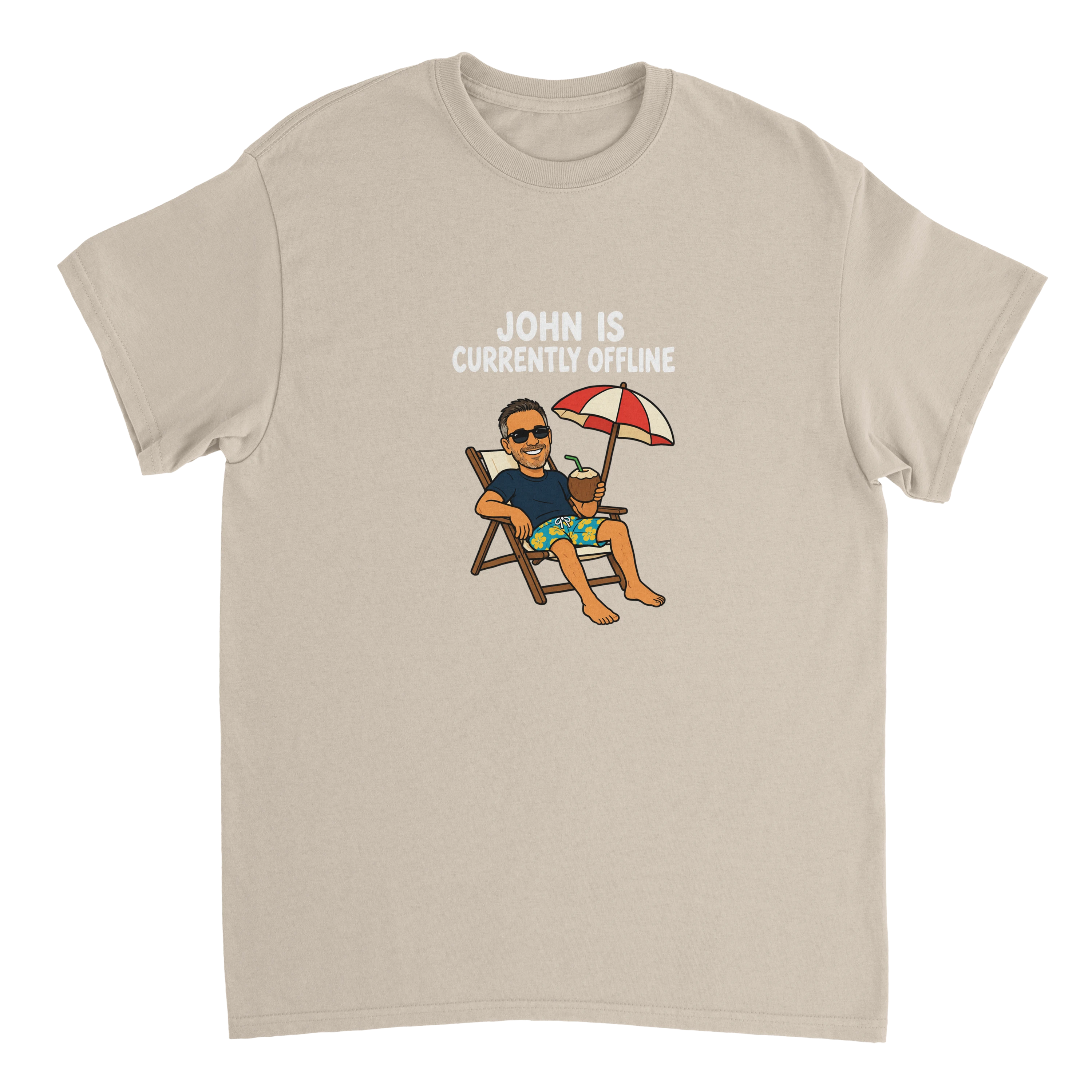 Currently Offline® Beach & Coconut T-Shirt