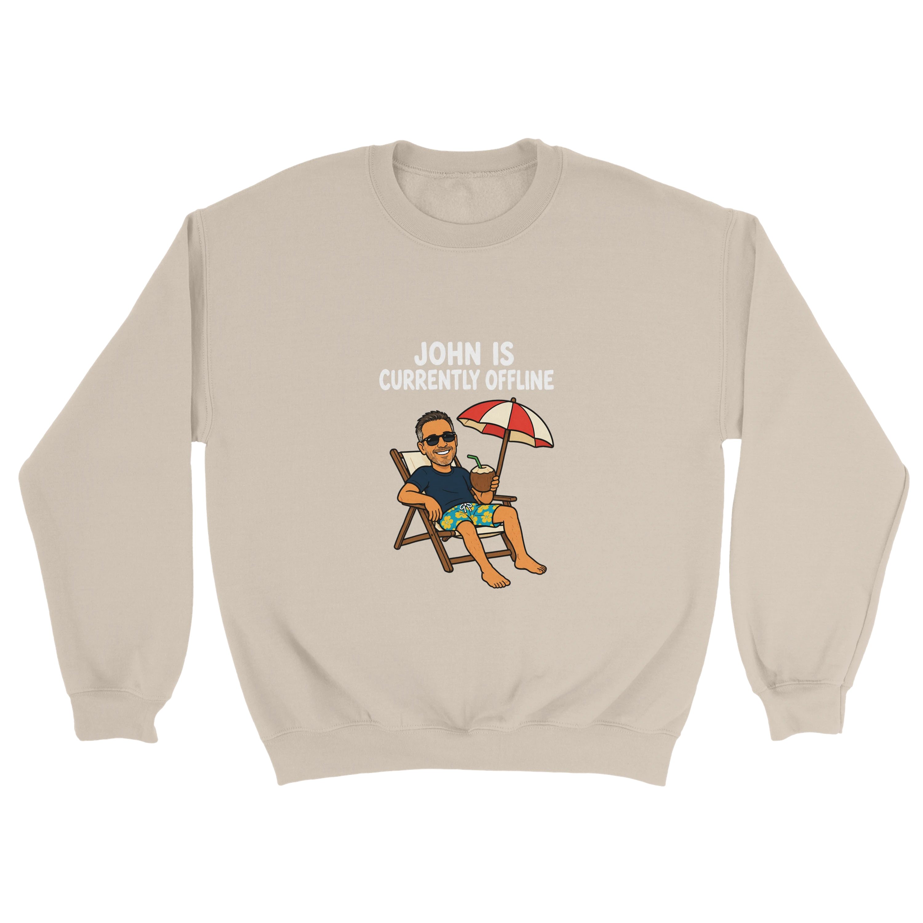 Currently Offline® Beach & Coconut Crewneck
