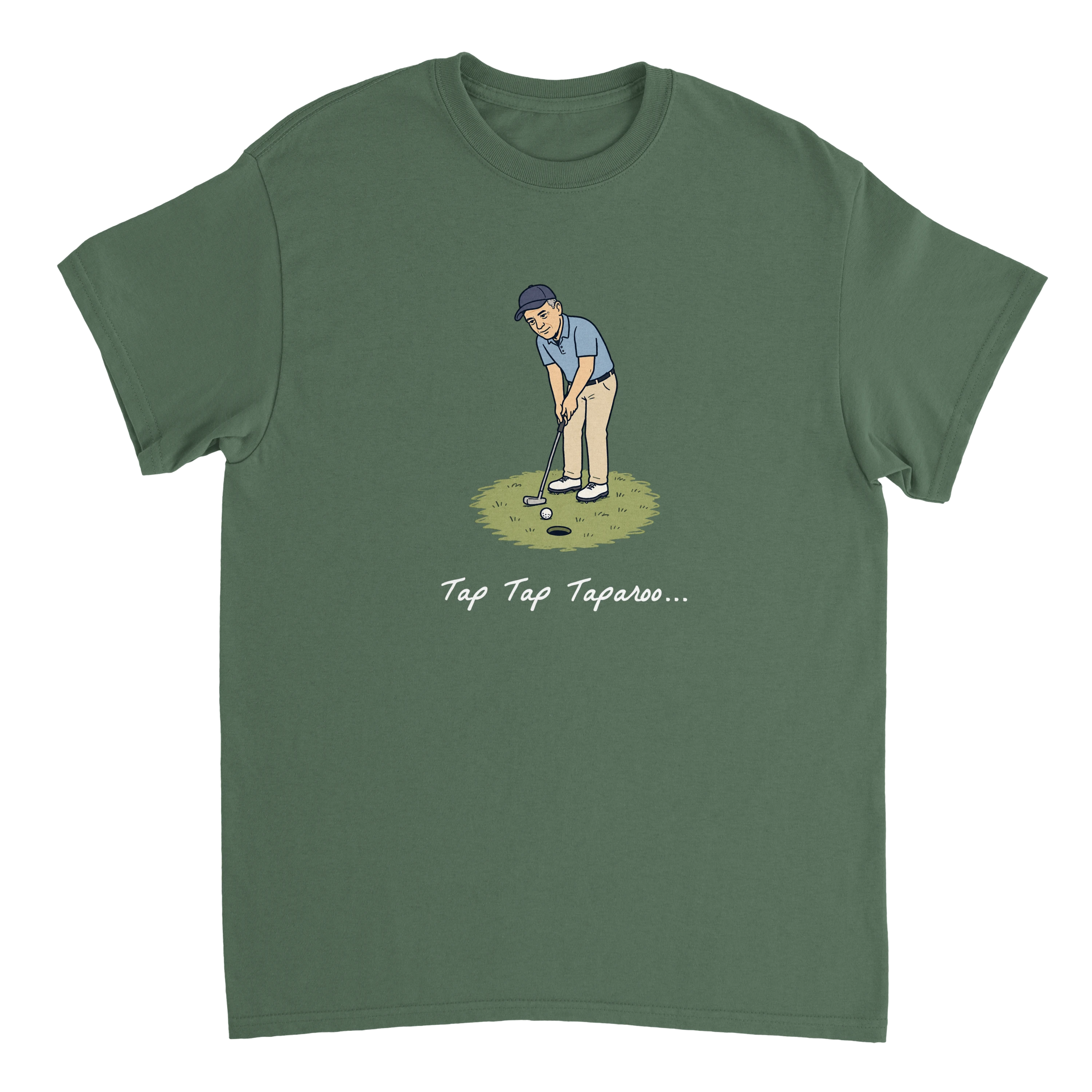 Heavy Cotton T-Shirt Golfer Tap Tap Taparoo