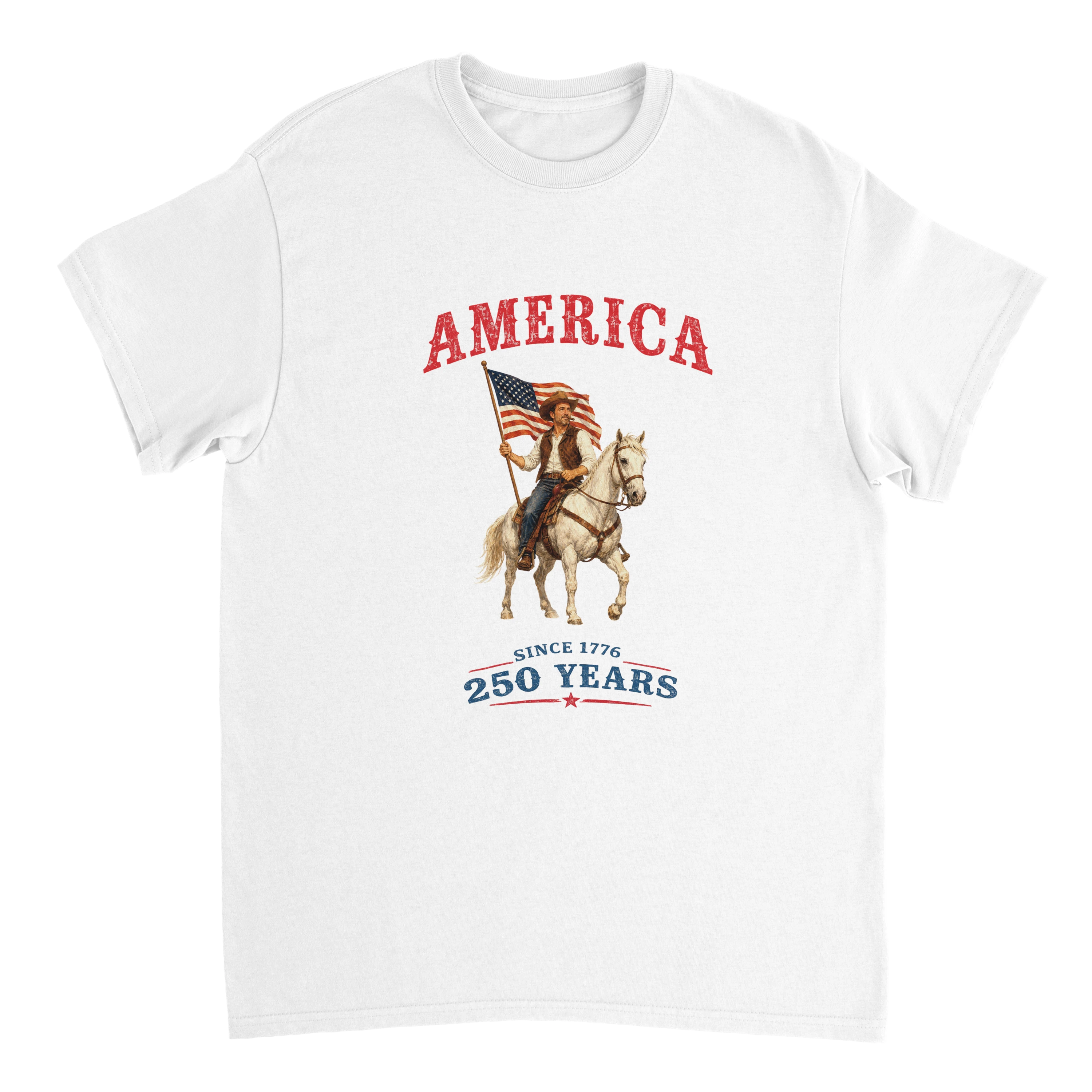 Heavy Cotton T-Shirt Stars & Stripes Cowboy - image 1