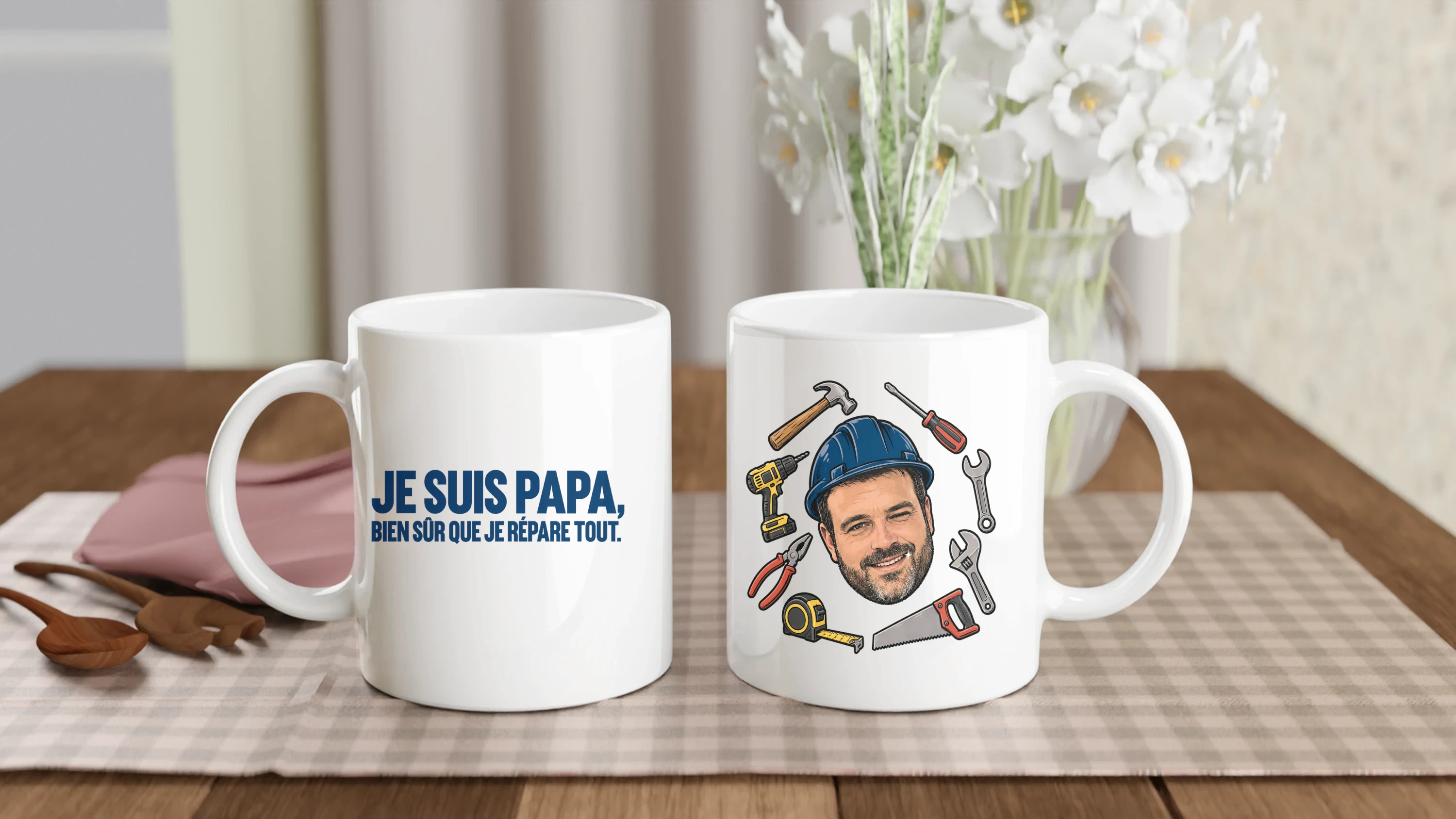 Mug Je suis Papa, bien sûr que je répare tout - aperçu 4